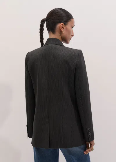 Me+em Sharp Shoulder Blazer Grey Multi In Gray