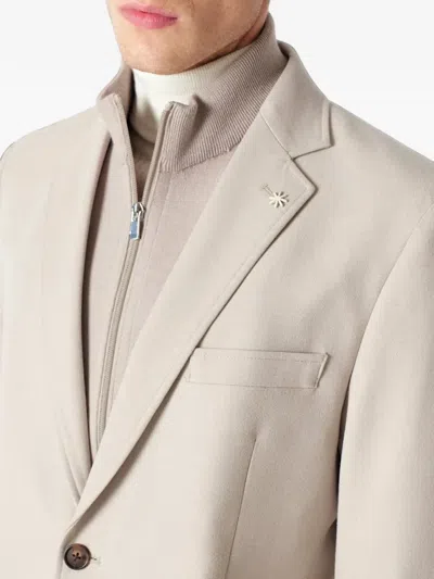 Manuel Ritz Layered Single-breasted Jacket In Neutral