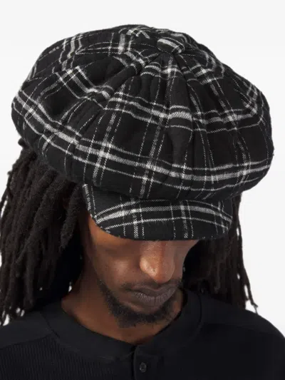 Nicholas Daley Check-pattern Baker Boy Hat In Black