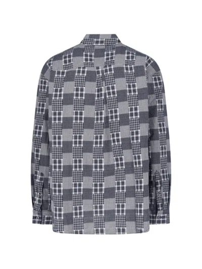 Erl Check-pattern Shirt In Blue