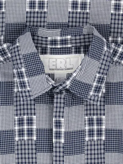 Erl Check-pattern Shirt In Blue