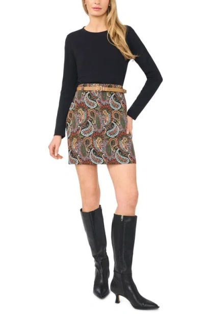 Halogen ® Belted Miniskirt In Multi