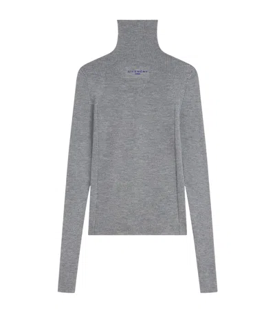 Givenchy Turtleneck Sweater In Wool And Silk In White