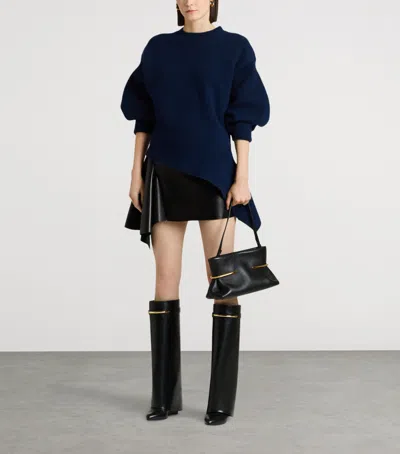 Givenchy Asymmetric Sweater In Wool And Cashmere In Blue