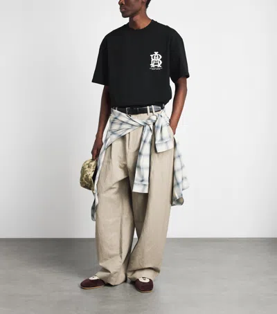 Aboutblank About:blank Oversized Monogram T-shirt In Black
