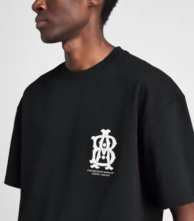 Aboutblank About:blank Oversized Monogram T-shirt In Black
