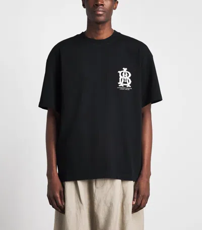 Aboutblank About:blank Oversized Monogram T-shirt In Black