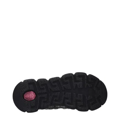 Versace Patterned Fabric Sneaker In Black