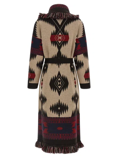 Alanui Icon Belted Coat Fringe Warm Design In Black