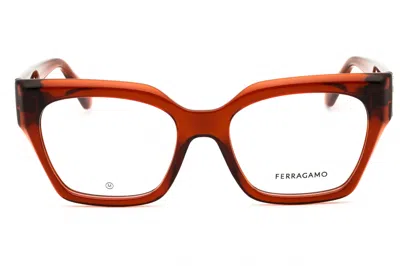 Ferragamo Sf2983 Rectangular Frame Eyeglasses In Metallic