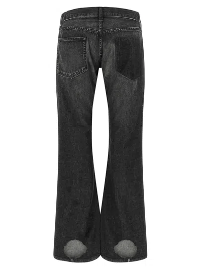 Junya Watanabe Patchwork Distressed Flared Jeans In Black