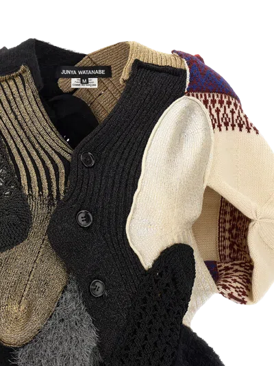 Junya Watanabe Patchwork Wool Cardigan In Multi