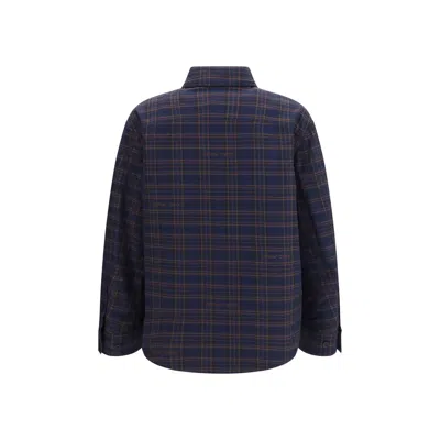 Off-white Check-pattern Padded Overshirt In Blue