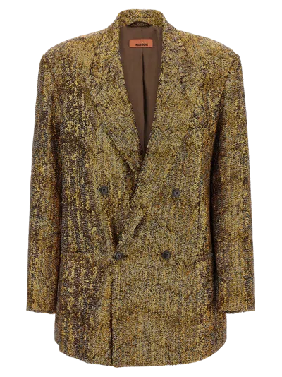 Missoni Sequin-embellished Double-breasted Blazer In Yellow