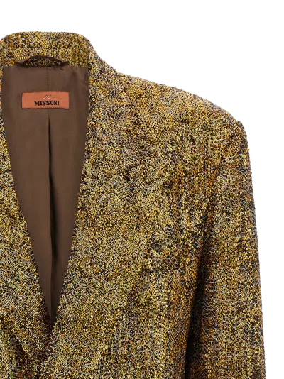Missoni Sequin-embellished Double-breasted Blazer In Yellow