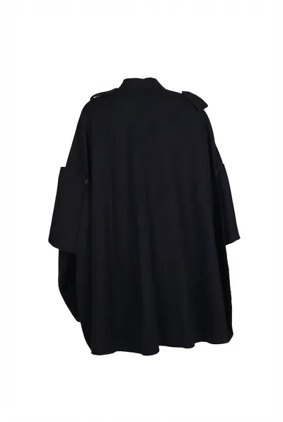 Valentino Button Double-breasted Coat In Black