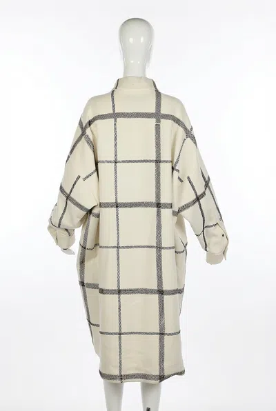 Valentino Check-pattern Oversized Coat In Neutral