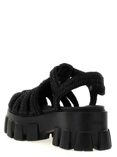 Prada Monolith Sandal In Black