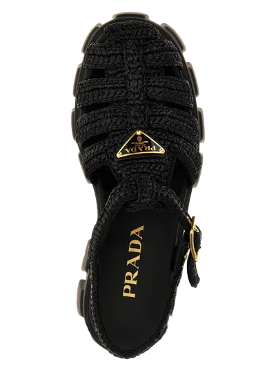 Prada Monolith Sandal In Black