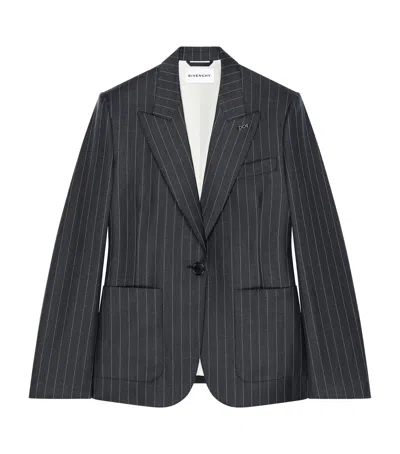 Givenchy Wool Pinstripe Single-breasted Blazer In Gray