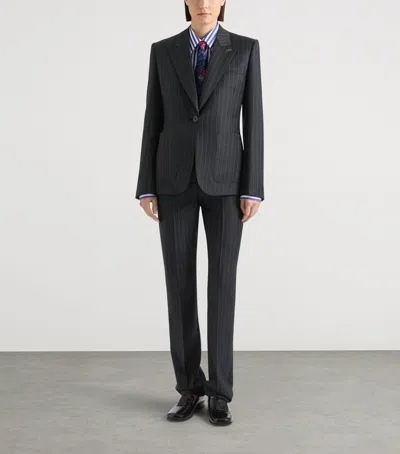Givenchy Wool Pinstripe Single-breasted Blazer In Gray