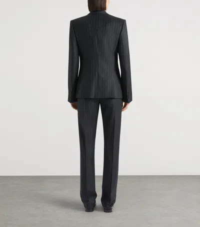 Givenchy Wool Pinstripe Single-breasted Blazer In Gray