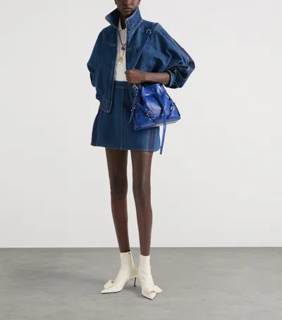 Givenchy Denim Bomber Jacket In Blue