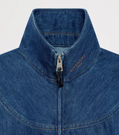 Givenchy Denim Bomber Jacket In Blue