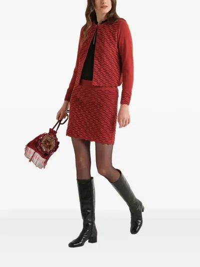 Maliparmi Wave-pattern Mini Skirt In Red