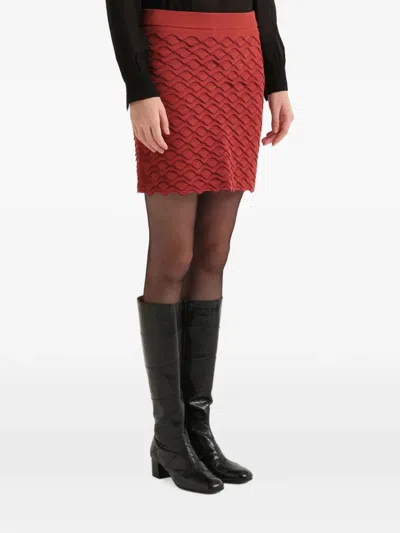 Maliparmi Wave-pattern Mini Skirt In Red