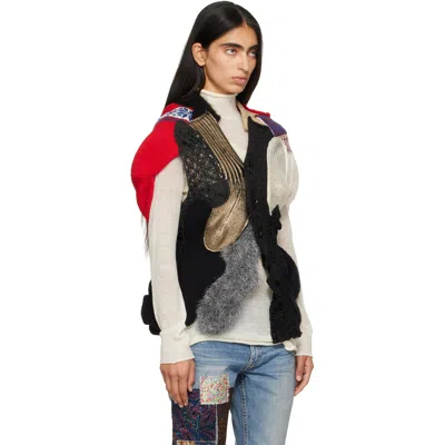 Junya Watanabe Mixed-material Patchwork Cardigan In Multi