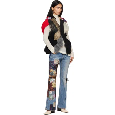 Junya Watanabe Mixed-material Patchwork Cardigan In Multi