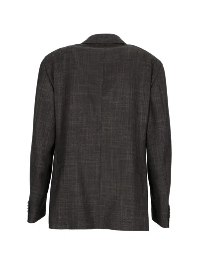 Luigi Bianchi Drop 7 Herringbone-pattern Blazer In Black