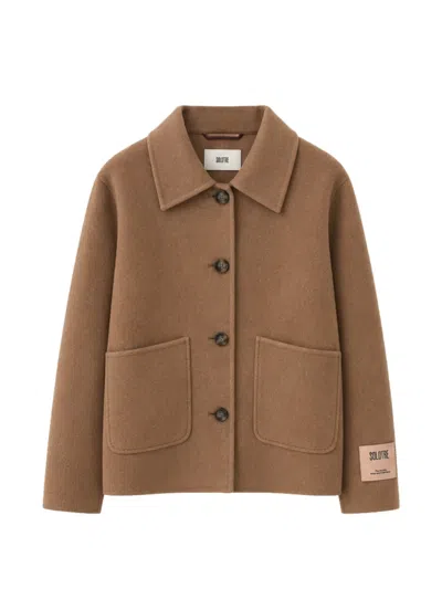 BUTTON-UP PATCH-POCKET COAT