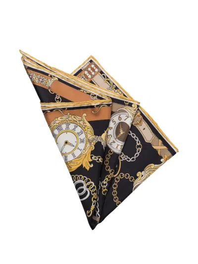 Elizabetta Like Clockwork Pocket Square In Multi