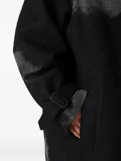 Yohji Yamamoto Herringbone-pattern Double-breasted Coat In Multi