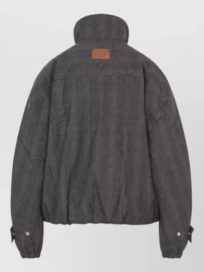 Acne Studios Checked Parka Coat In Gray