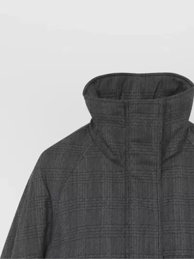 Acne Studios Checked Parka Coat In Gray