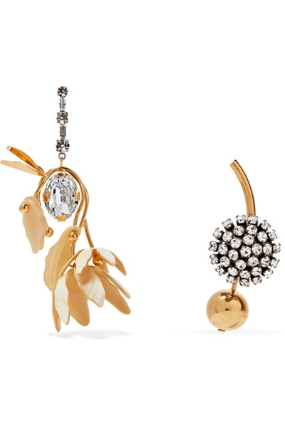 Marni Gold-tone, Crystal And Horn Earrings