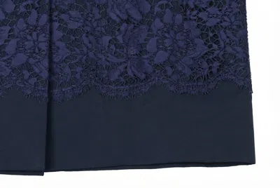 Valentino Lace-panel Coat In Blue