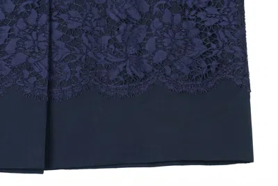 Valentino Lace-panel Coat In Blue