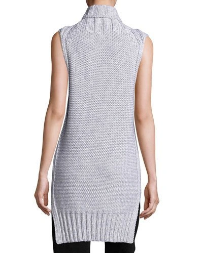 Calvin Klein Collection Dominic Turtleneck Sleeveless Sweater In Neutral Pattern