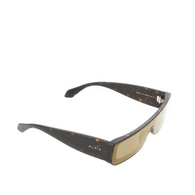 Alaïa Tortoiseshell-effect Rectangle-frame Sunglasses In Brown