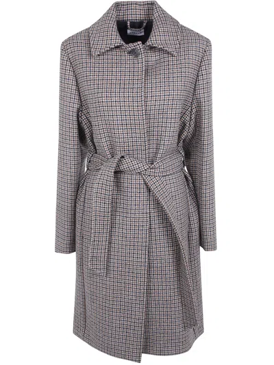 P.a.r.o.s.h Houndstooth Belted Coat In Multi