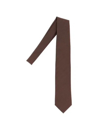 HERRINGBONE-PATTERN WOOL TIE