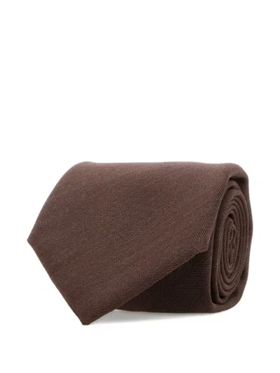 HERRINGBONE-PATTERN WOOL TIE