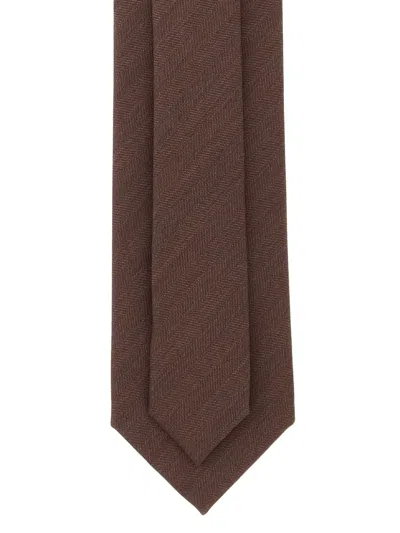 HERRINGBONE-PATTERN WOOL TIE