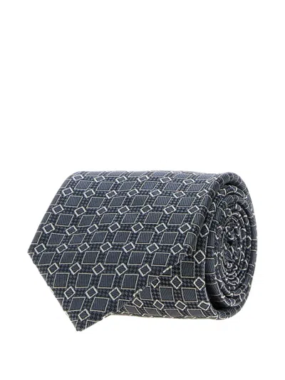 Brioni Patterned Silk Tie In Gray
