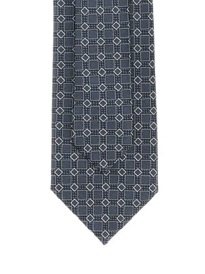 Brioni Patterned Silk Tie In Gray