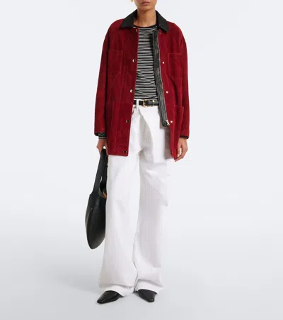 Frame Crossover Loose Wide-leg Jeans In White